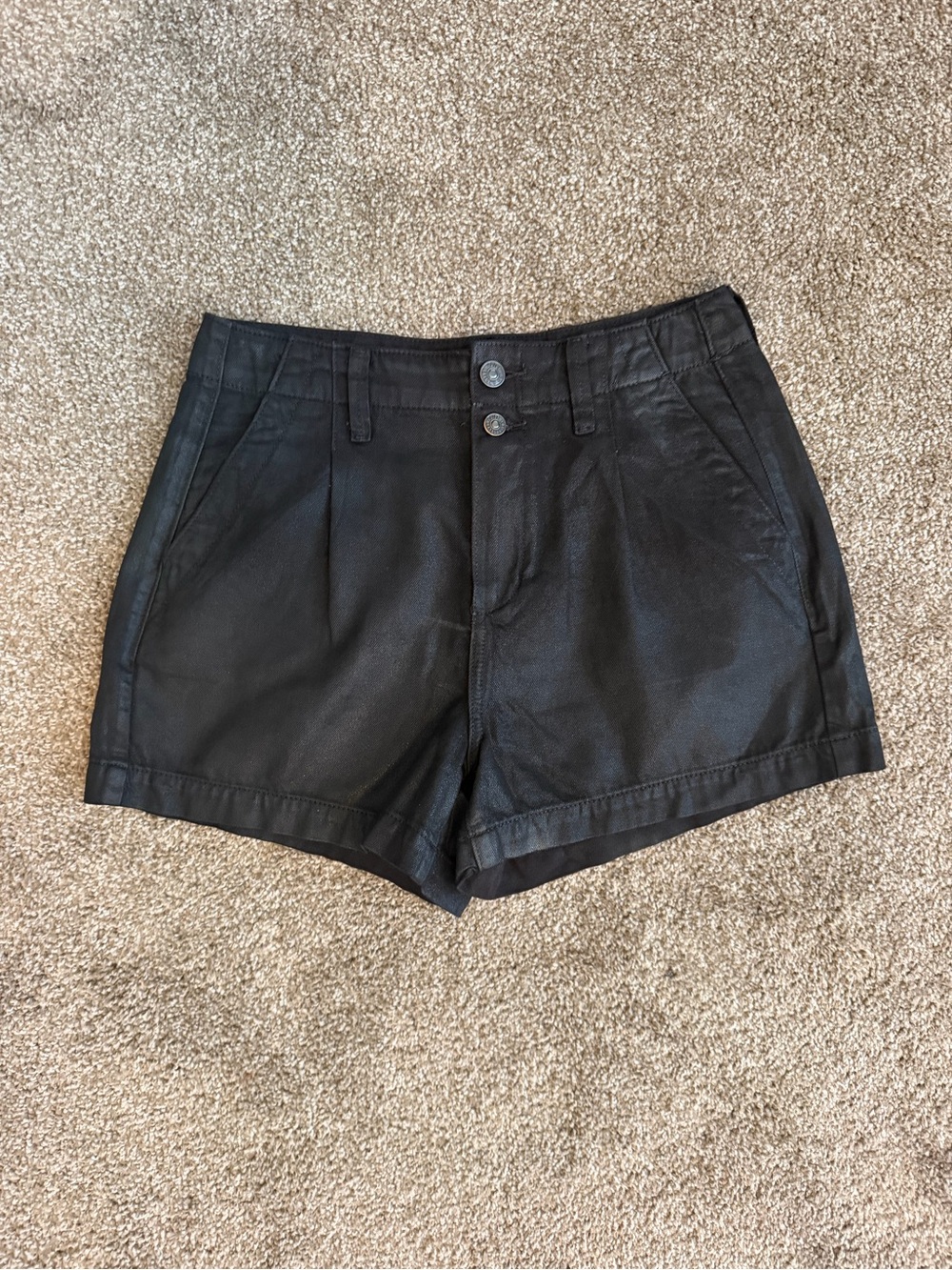 PAIGE Pleated Mayslie Short in Midnight Black - Picture 3 of 8
